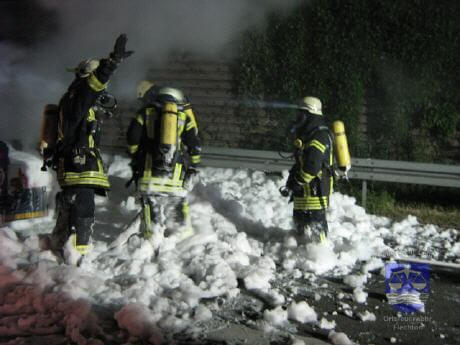 LKW-Brand auf der A2